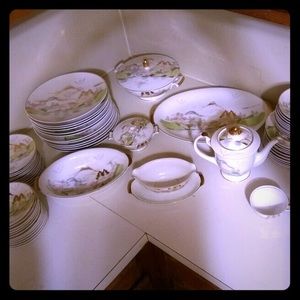 Kutani Japanese porcelain vintage set